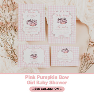 Servilleta De Papel Baby Shower Chica Bow de calabaza rosa