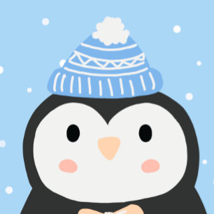 Tarjeta Pequeña Pingüino navidad