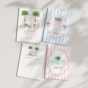 Tarjeta De Agradecimiento Palm Springs Pink Cabana