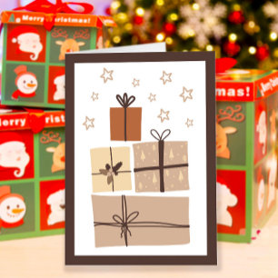Tarjeta Boho Navidades acogedores dentro de festividades f