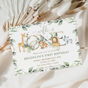 Invitación Moda Jungle Animals Greeneration Drive by Baby Sho