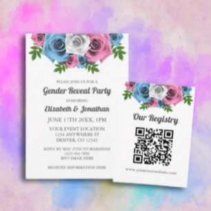 Invitación Revelación de género de Rose Bouquet