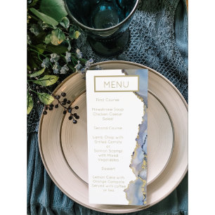 Invitación Elegante Purpurina Dusty Blue Gold