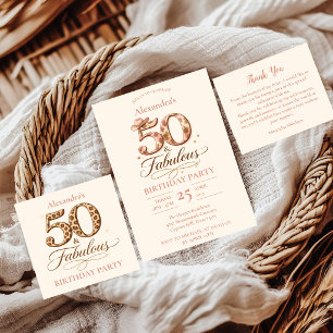 Tarjeta De Agradecimiento Vaquera del Oeste 50 y Cumpleaños Fabuloso