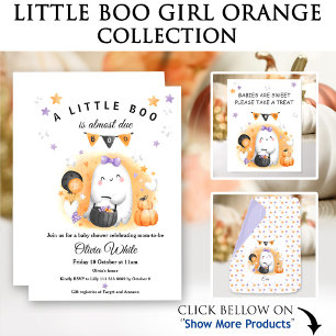 Servilleta De Papel Chica de Baby Shower de Halloween Naranja fantasma