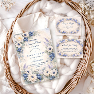 Invitación Fiesta de Bebé Jardín de Historias de Arándanos
