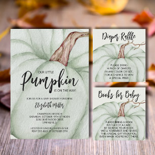 Señal Acrílica Tarjetas y regalos Baby Shower de calabaza verde