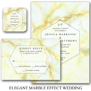 Invitación La elegante colección de Bodas con efecto de mármo