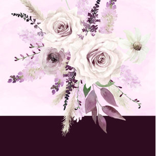 Wisteria Lavender White Rose Parejas Ducha Invitac
