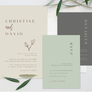 Tarjeta de detalles del Boda Sage simple