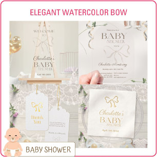 Invitación Chorro de Rosa Sutil Aquarela Baby Shower