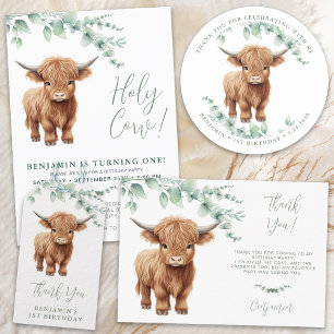 Invitación Vaca Santa Boho Verdor de la región montañosa Vaca