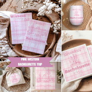 Invitación Viaje de Bachelorette Occidental Rosa