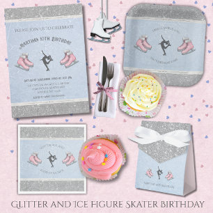 Invitación Fiesta de Cumpleaños de Patinaje sobre Hielo con F
