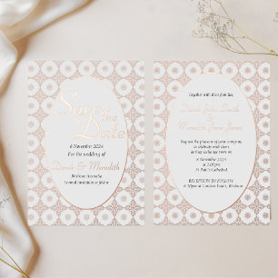 Con Relieve Metalizado Boda complicada Guardar la invitación de fecha