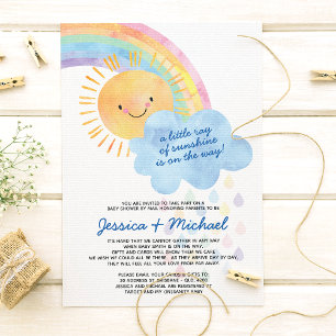 Invitación Sunshine acuático y cumpleaños arcoiris
