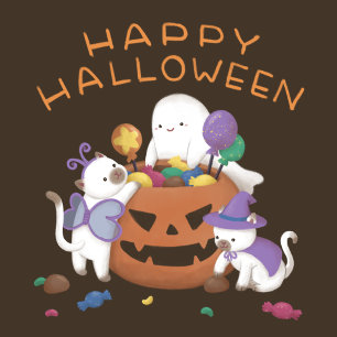 Invitación Ilustracion de Halloween: Boo-Woof (Corgi galés)