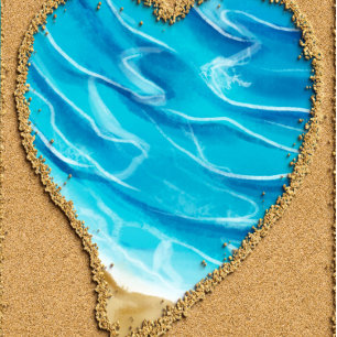 Invitación Boda de destino de playa y corazón de arena