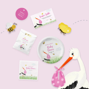 Invitación Tormenta rústica con Baby Shower Chica de mariposa
