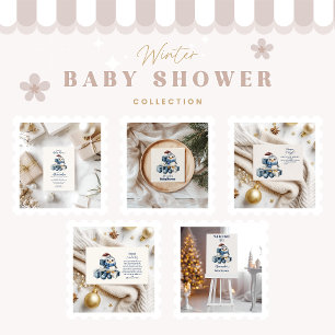 Servilleta De Papel Baby Shower de los Navidades de los pingüinos azul