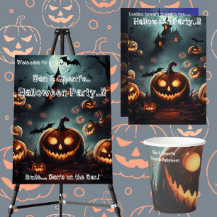 Posavasos Redondo De Papel Hells Pumpkin Halloween Party
