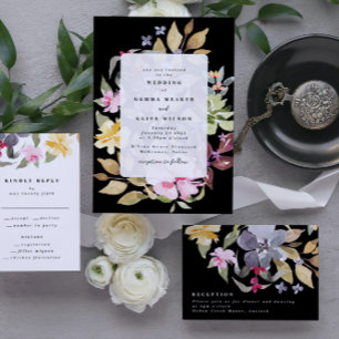 Reserva La Fecha Elegante Boda de arte de acuarela floral seco