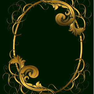 Invitaciones a la boda de ornamentos de oro verde 