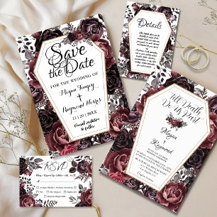 Invitación Hasta La Muerte, ¿Somos Boda de Gótico floral eleg