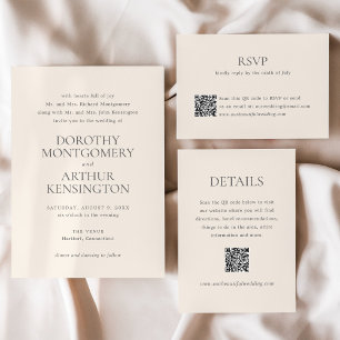 Invitación Matrimonio elegante neutral de la tierra moderna