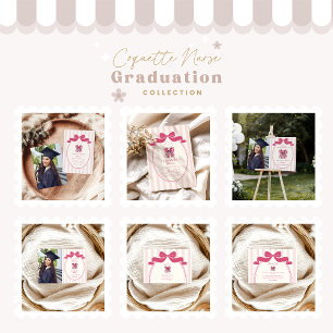 Tarjeta De Agradecimiento Elegante graduado de la escuela de Enfermería Bow 