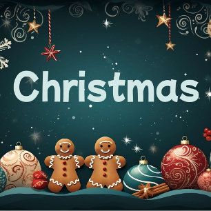 Adorable Papá Noel Ornamento de Navidad 3D negro/w