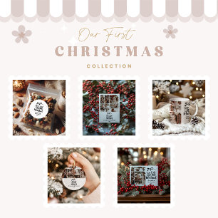 3 Minimista fotográfico Nuestra Primera Navidad Ca