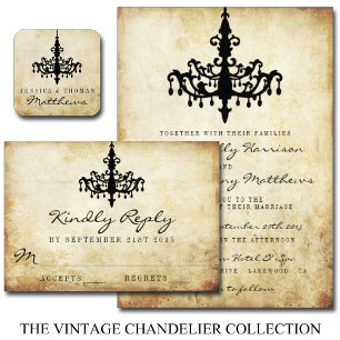 Invitación La colección de Bodas de candelabros de época