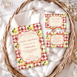 Invitación Ducha de Bebé Picnic de Limón y Frutas