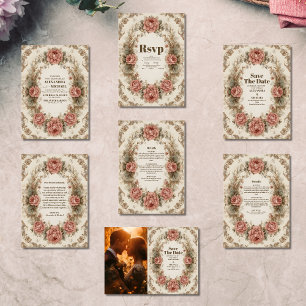 Tarjeta De Confirmación De Asistencia Boda de Elegancia Real de Victoria