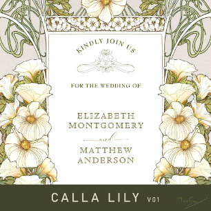 Invitación Todo En Uno Lily Vintage Wedding All in One Invitation Mucha