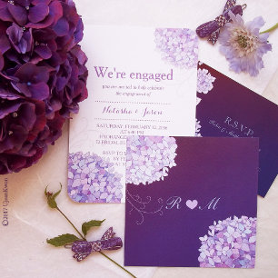 Invitación Hidrangea + Boda floral de ciruela cardíaca