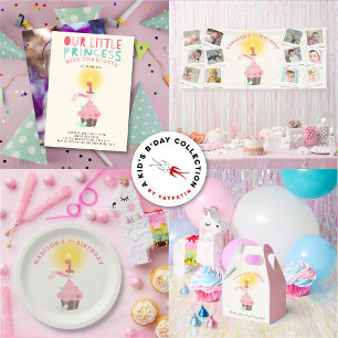 Invitación Chica de la princesa de la torta pequeña Fiesta de
