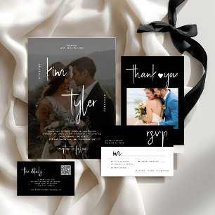 Invitación Boda de nombres de secuencias de comandos QR CODE 