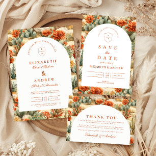 Tarjeta De Agradecimiento Boda en el Jardín del Cactus Occidental