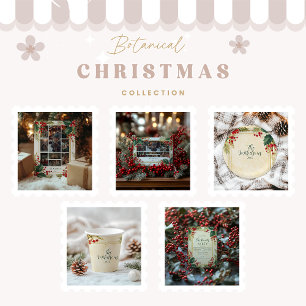 Plato De Papel Fiesta de Navidades clásicos Holly Berry