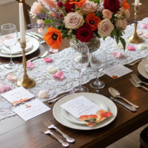 Pegatina Redonda Boda de bienvenida del dibujo de la flor de amapol