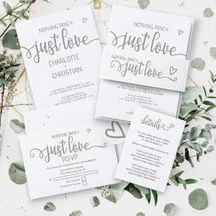Invitación Nada Fancy Just Love Minimalista Boda