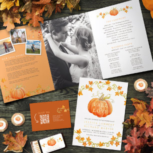 Invitación Caída en el amor Calabaza de acuarela boda otoño