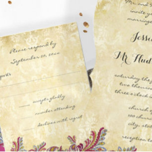 Invitación a la boda de la Paisley Verde de Apple