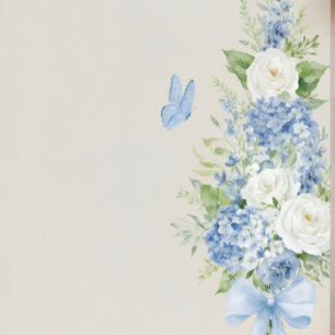 Tarjeta De Agradecimiento Hortensia Algo Azul