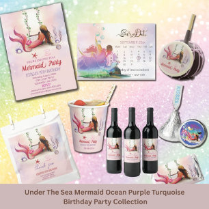 Reserva La Fecha Fiesta de Cumpleaños de la Sirena Bajo El Mar