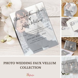 Invitación de matrimonio fotográfico con efecto Ve