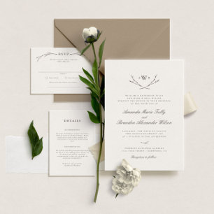 Elegante tarjeta de detalles de Boda de Forest Bro