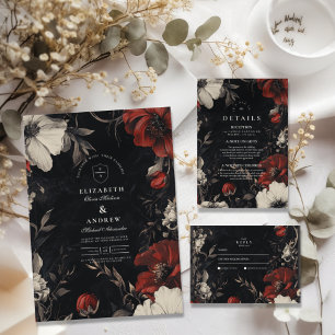 Tarjeta De Agradecimiento Boda floral de Art Nouveau decorativo